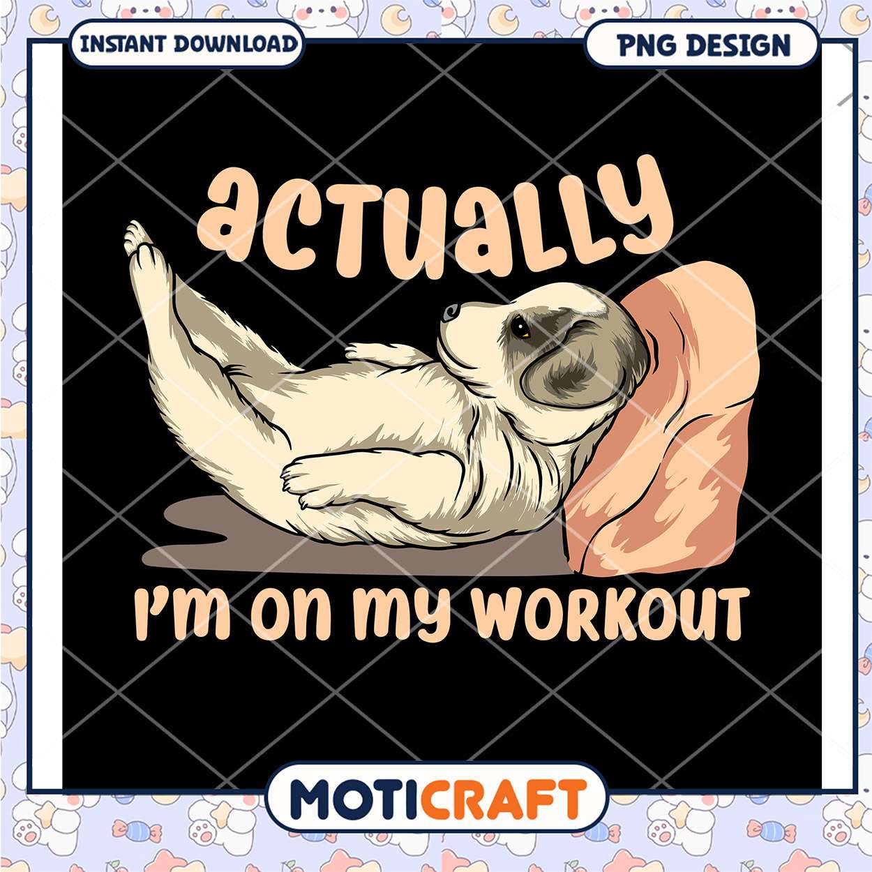 Dog Workout PNG Funny Lazy Puppy Design Dog Workout PNG Funny Lazy Puppy Design