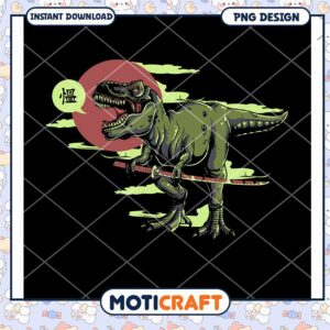 Dinosaur Samurai PNG Design for Instant Download Art