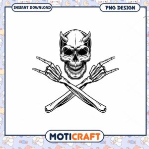 Devil Skull Rock PNG Design