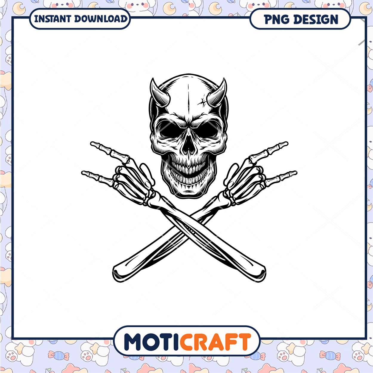 Devil Skull Rock PNG Design Devil Skull Rock PNG Design