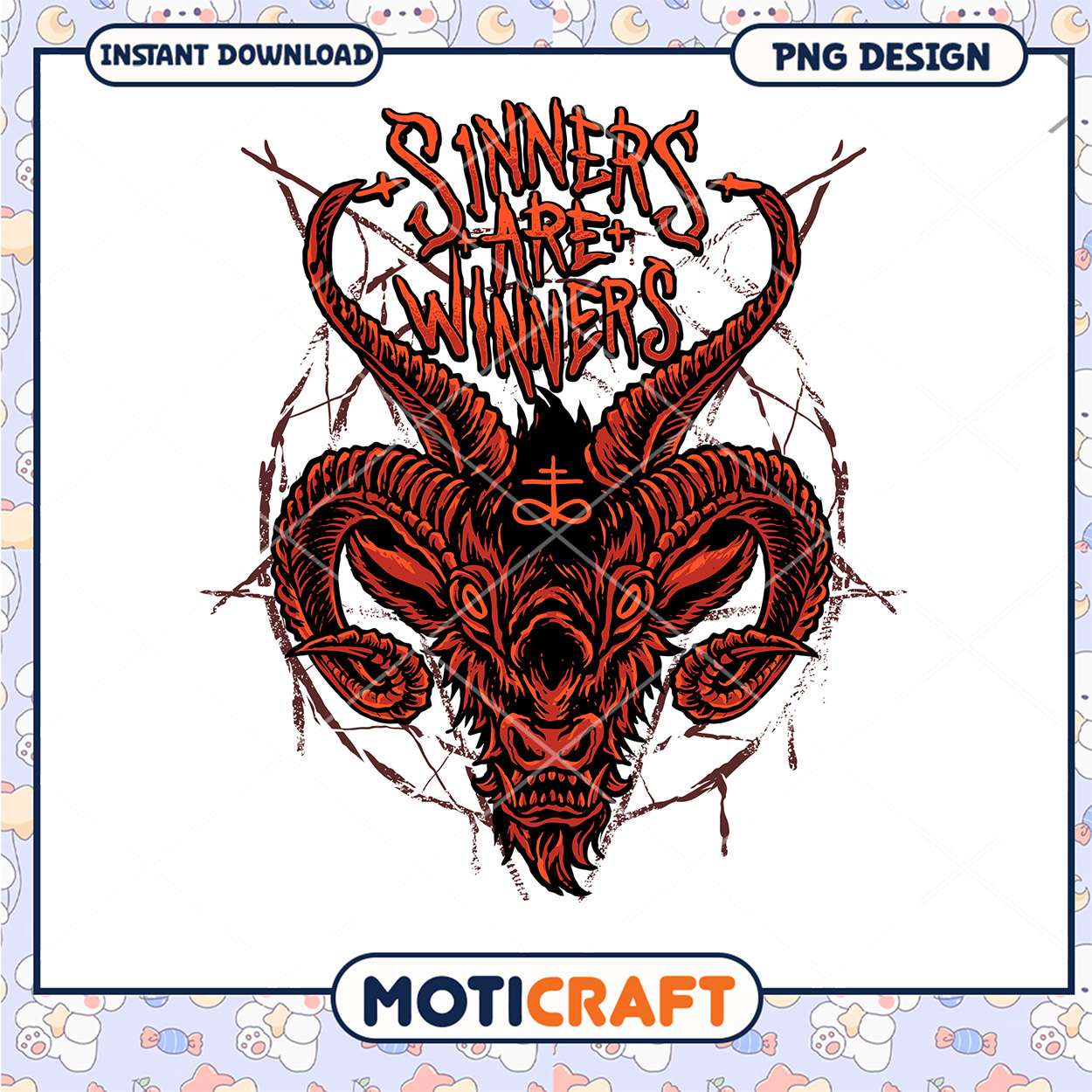 Devil Goat PNG Design Sinners Are Winners Devil Goat PNG Design Sinners Are Winners