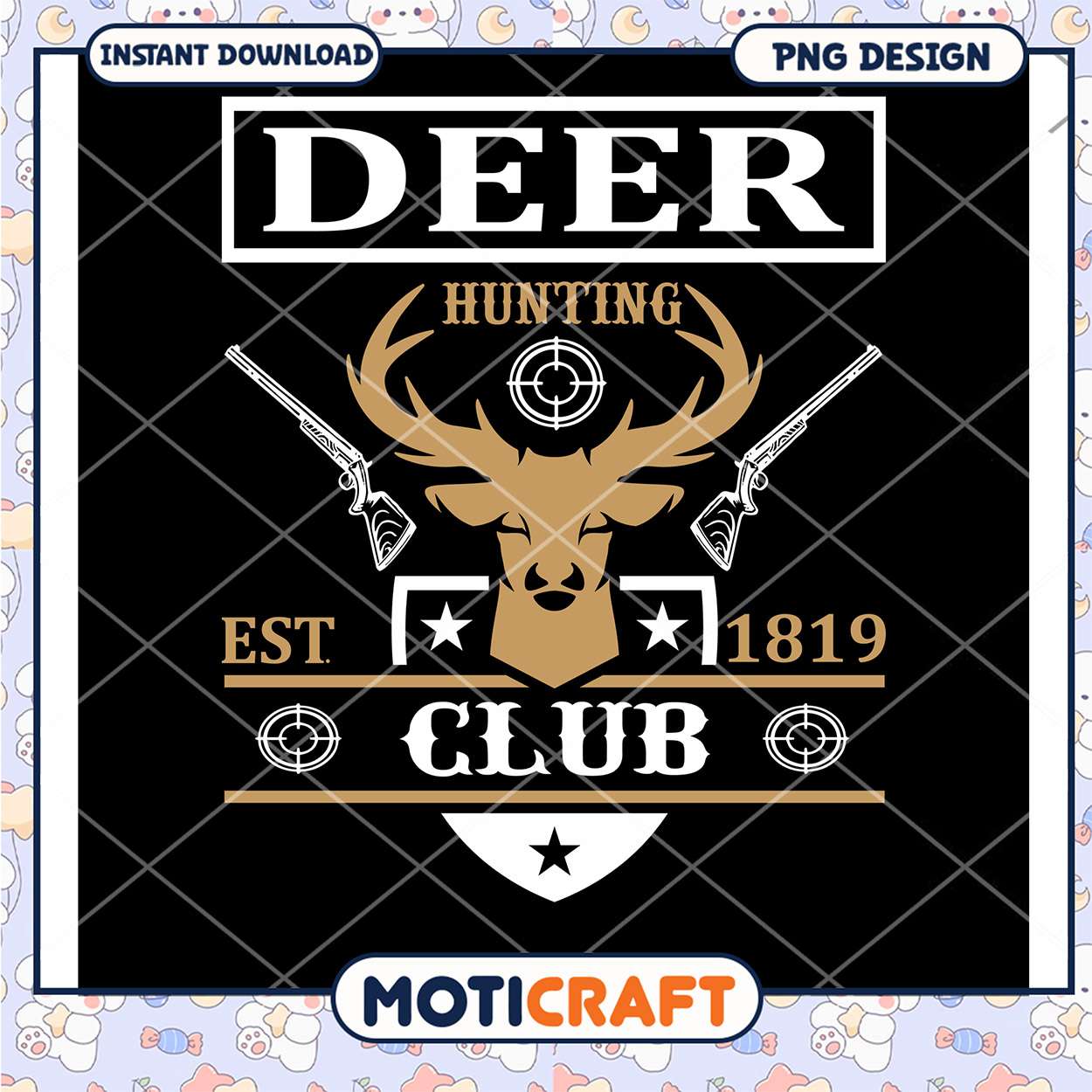 Deer Hunting Club PNG Design 1819 Deer Hunting Club PNG Design 1819