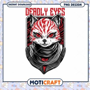 Deadly Eyes Cat PNG Design