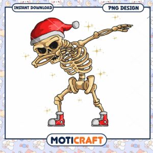 Dabbing Skeleton PNG Christmas Design