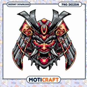Cyber Samurai Mask PNG Design