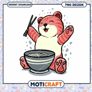 Cute Tiger Noodle PNG Design