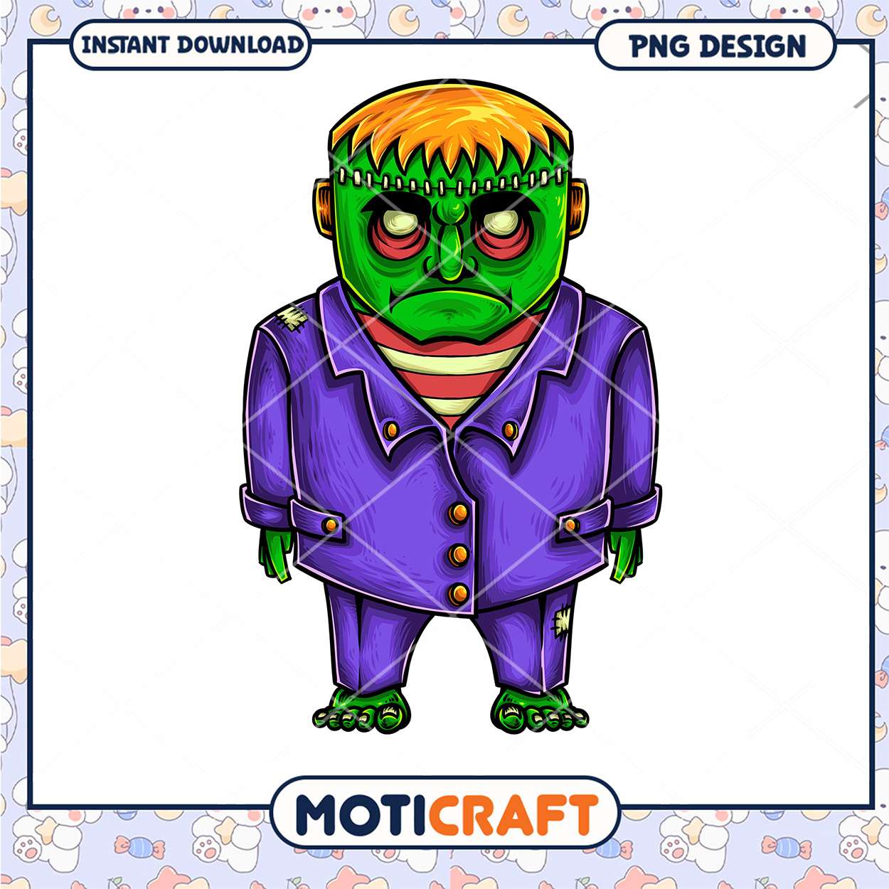 Cute Frankenstein PNG Design Cute Frankenstein PNG Design