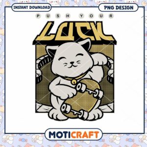 Cute Cat Skateboard PNG Design