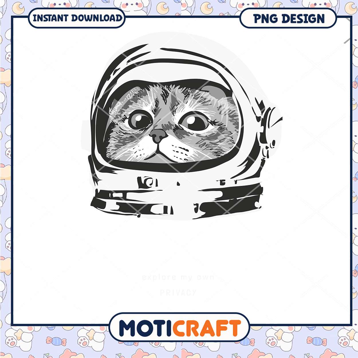 Cute Cat Astronaut PNG Design Cute Cat Astronaut PNG Design