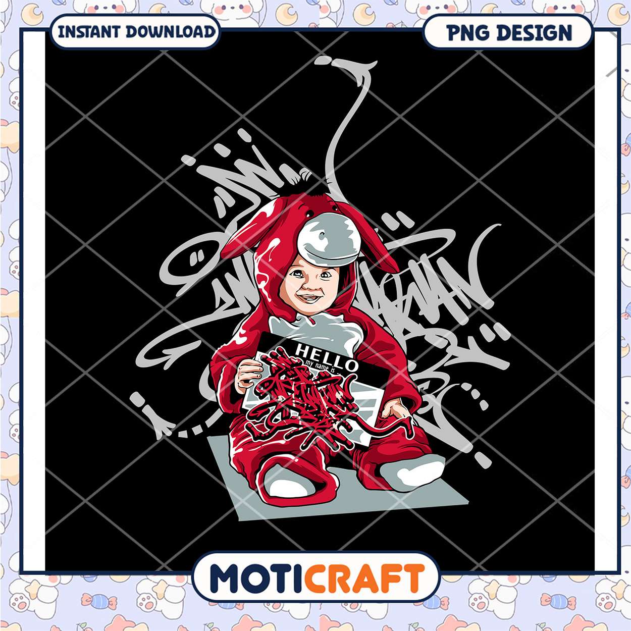 Cute Baby in Red Outfit PNG Digital Download Design Cute Baby in Red Outfit PNG Digital Download Design