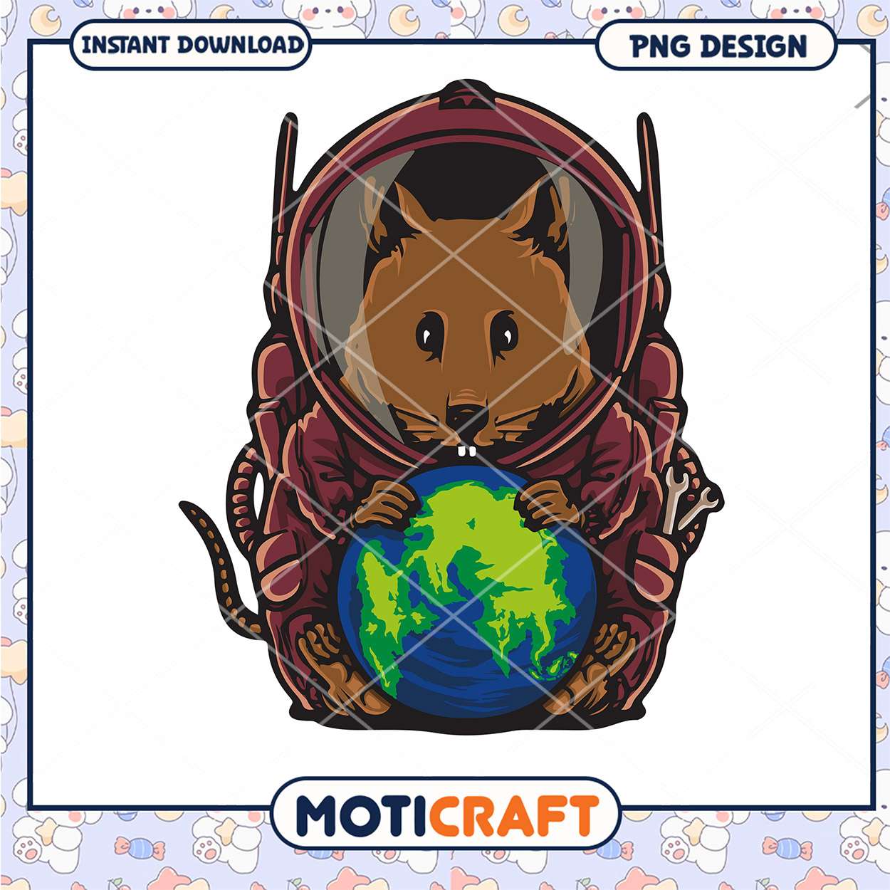 Cute Astronaut Mouse PNG Design Cute Astronaut Mouse PNG Design