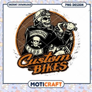 Custom Bikes PNG Skull Rider Design