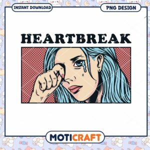Crying Girl PNG Heartbreak Pop Art Design