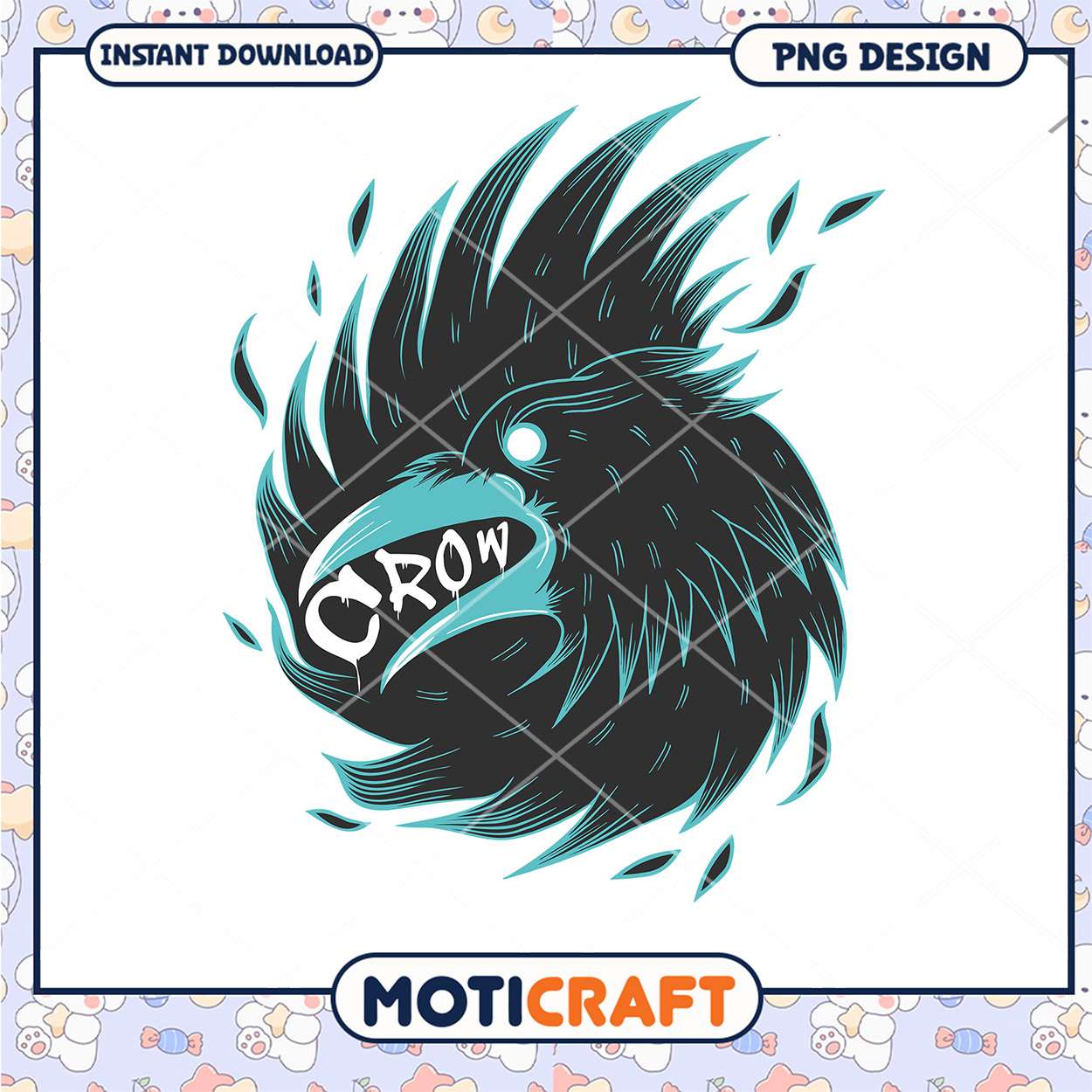 Crow PNG Design Instant Download Crow PNG Design Instant Download
