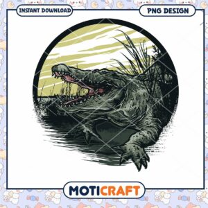 Crocodile PNG Design Instant Download