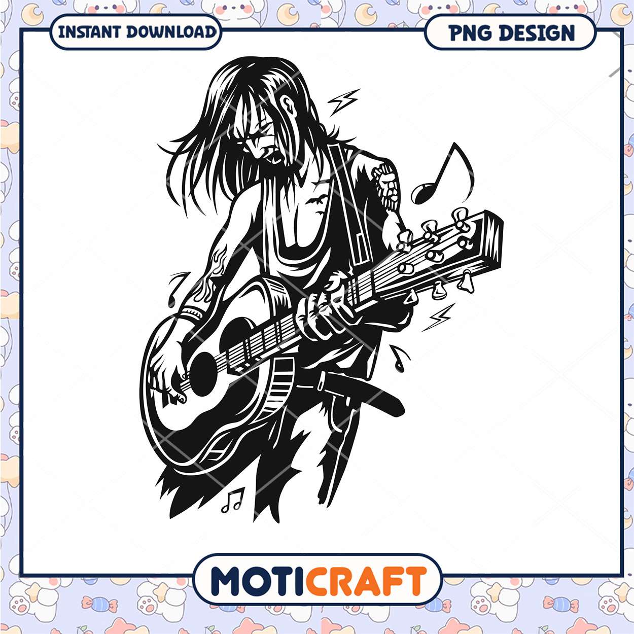 Creative Guitarist PNG Design for Music Lovers Download Creative Guitarist PNG Design for Music Lovers Download