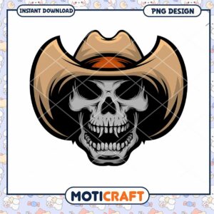 Cowboy Skull PNG Design Instant Download