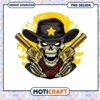 Cowboy Skull with Guns PNG Design for Instant Download