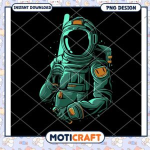 Cool Vintage Astronaut PNG Graphic for Instant Download