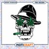 Cool Skull Design with Hat and Cannabis Leaves PNG Art