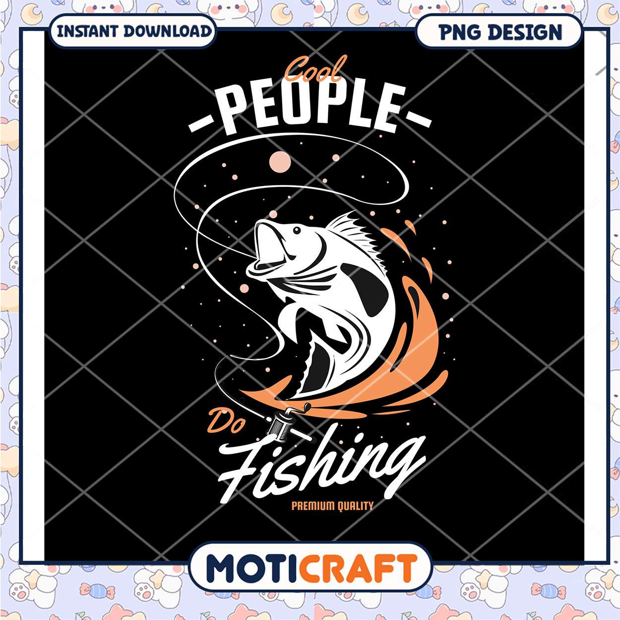 Cool People Do Fishing PNG Design Cool People Do Fishing PNG Design