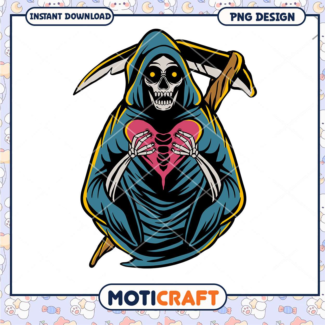 Grim Reaper PNG Holding Heart Design Grim Reaper PNG Holding Heart Design