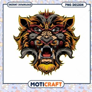 Fierce Lion PNG Design Instant Download