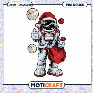 Christmas Astronaut PNG Design