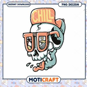 Chill Skull PNG Design Instant Download