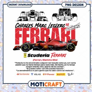 Charles Leclerc Ferrari PNG Design