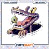 Cartoon Monster PNG Design Instant Download