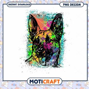 Colorful German Shepherd PNG Design