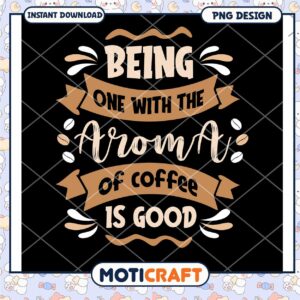 Coffee Aroma PNG Design Instant Download