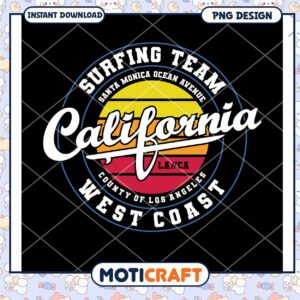California Surfing Team PNG Design