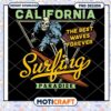 California Surfing Skeleton PNG Design 1 California Surfing Skeleton PNG Design