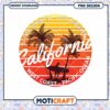 California Sunset Surfing PNG Design