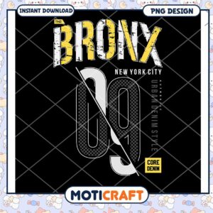 Bronx NYC Urban Denim Style PNG Design