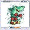 Boxing Shark Cartoon PNG Digital Download for Kids Design 1 Boxing Shark Cartoon PNG Digital Download for Kids Design