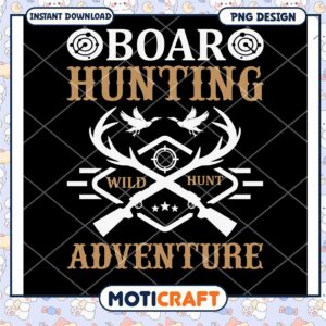 Boar Hunting PNG Design Instant Download