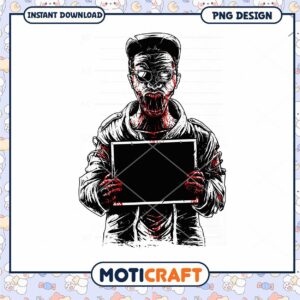 Bloody Zombie PNG Sublimation Design