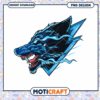 Blue Wolf PNG Design Instant Download