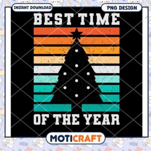 Best Time of the Year Christmas Tree PNG Design Download