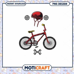 Bicycle Design with Helmet Tools PNG Instant Download File