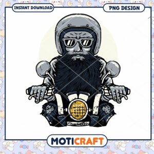 Bearded Motorcyclist PNG Design