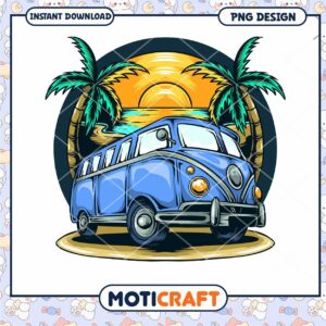 Beach Van PNG Design Instant Download