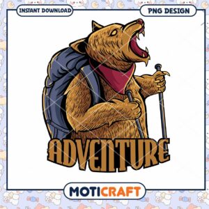 Bear Adventure PNG Design Instant Download