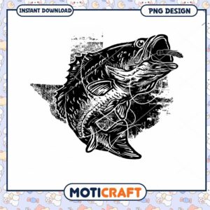 Bass Fish PNG Design Instant Download