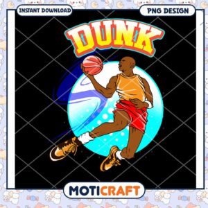 Basketball Dunk PNG Design Instant Download