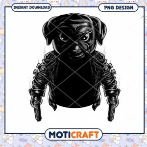 Badass Pug PNG Design