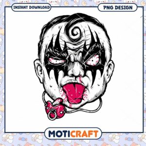 Baby Metalhead PNG Design Instant Download